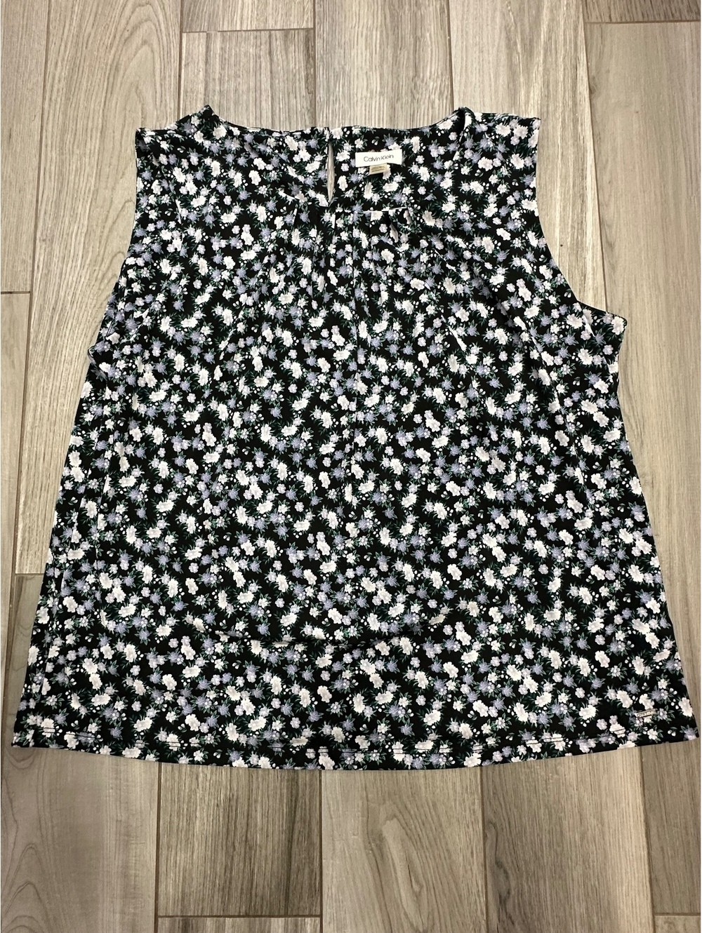 Calvin Klein Women's Floral Sleeveless Blouse 2X